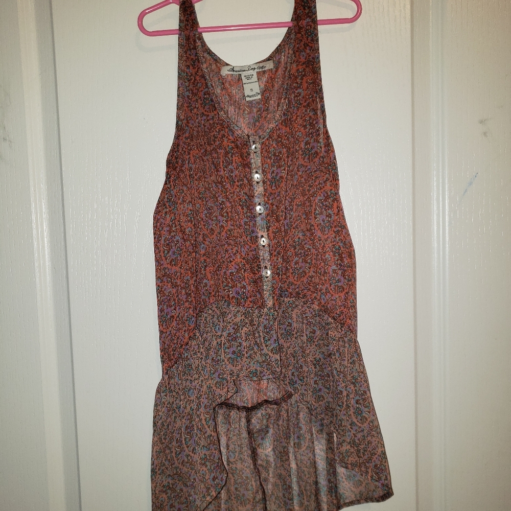 High-Low Floral Tank